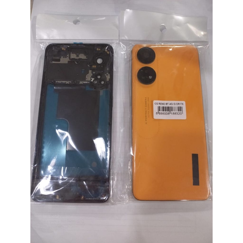 RENO 8T 4G BACKDOOR + RING KAMERA + BAZEL TUTUP TULANG MESIN KESING HOUSING BACKCOVER FULLSET OPPO R