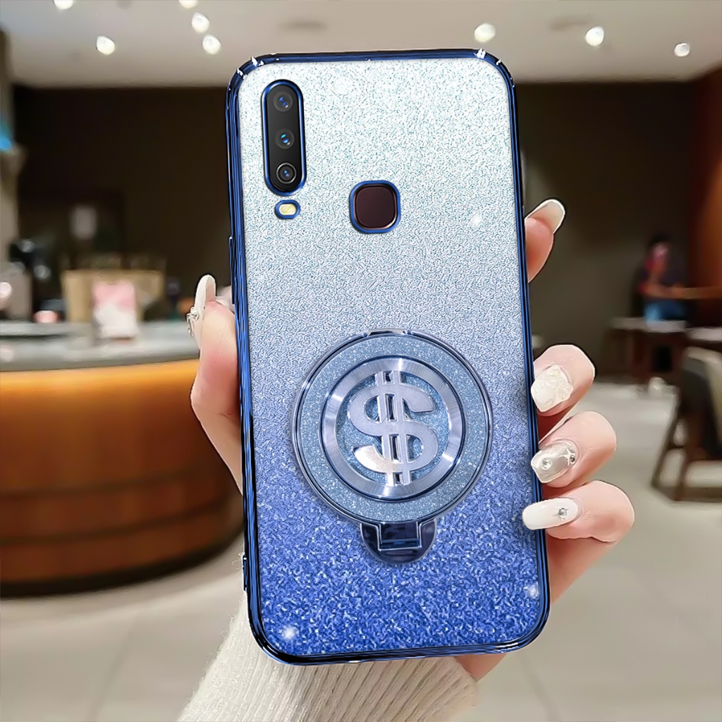 Case Kick Stand Vivo Y12/Y15/Y17 Softcase Glitter Luxury Premium Casing