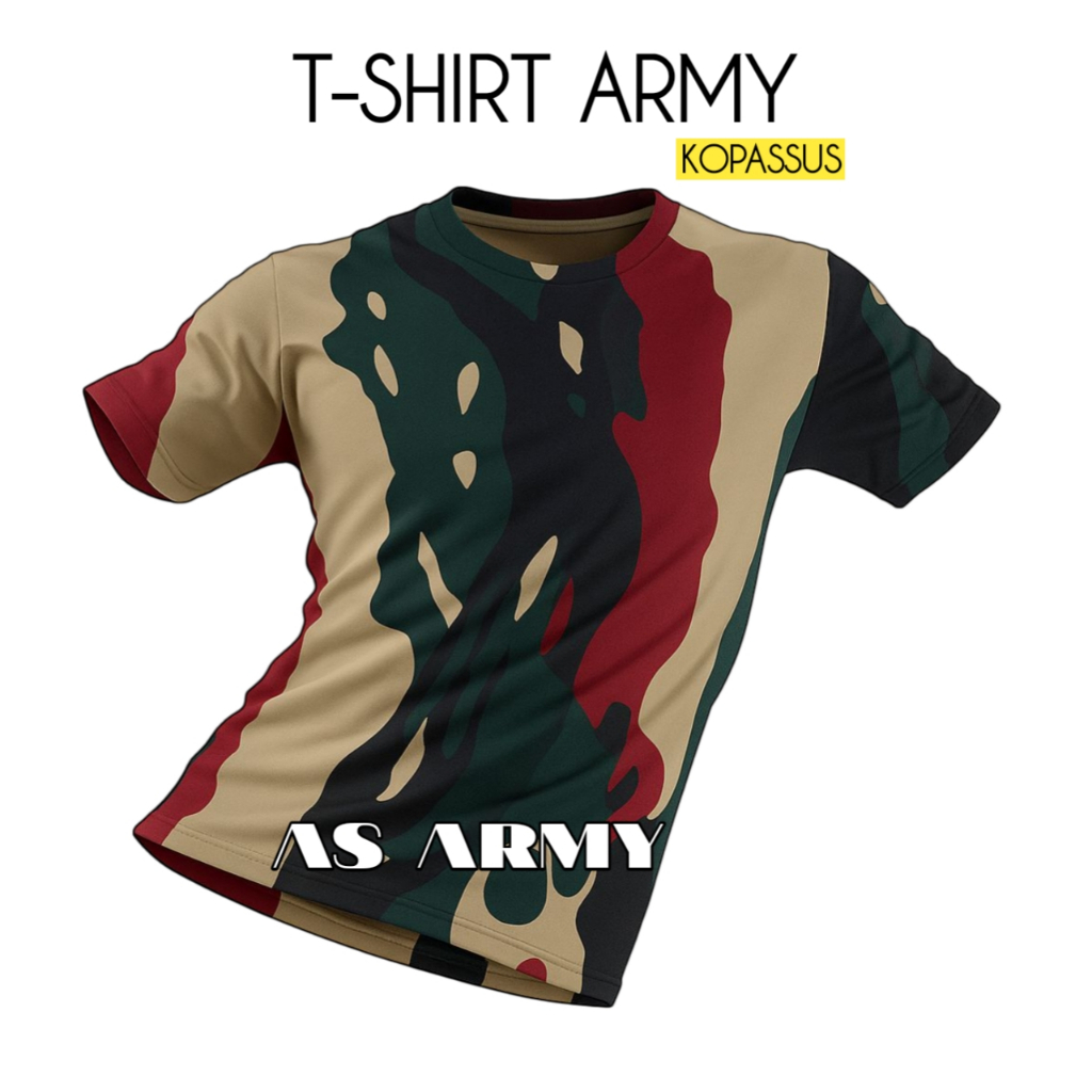KAOS LORENG KOPASUS BAJU KAOS TNI AD KAOS LORENG PRIA