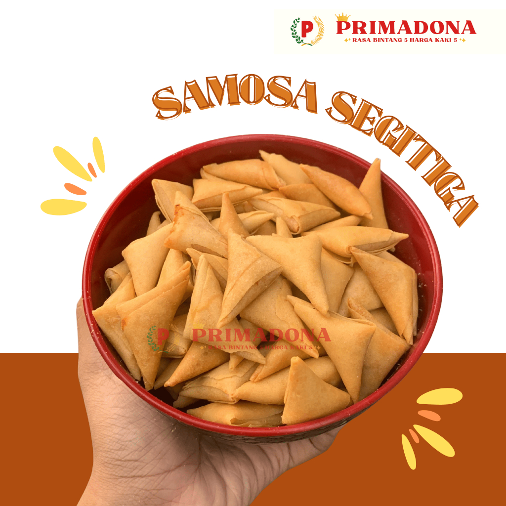 

SAMOSA SEGITIGA MANIS PEDAS SNACK CAMILAN KILOAN 250GR 500GR - PRIMADONA SNACK