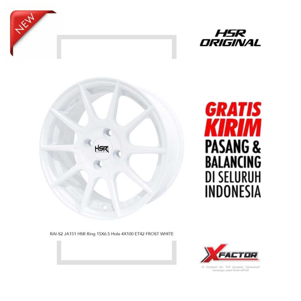 VELG R15 HSR RAI-S2 HSR R15X6,5 H4x100 ET42 FROST WHITE