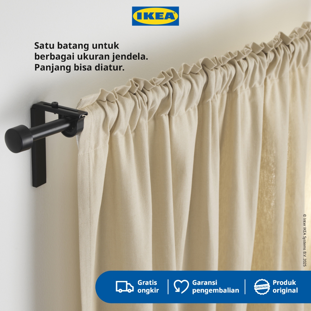 IKEA RACKA Batang Tirai Gorden/Jendela Adjustable 210-385cm