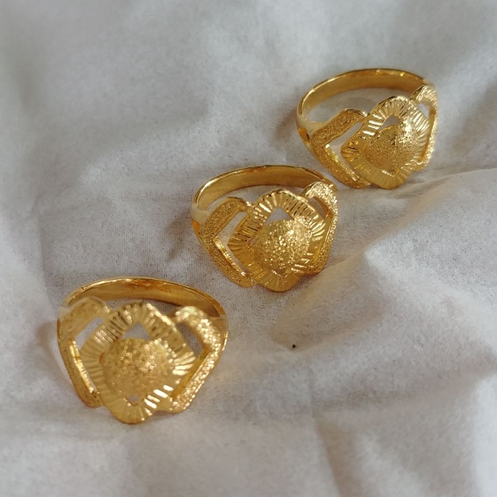 Cincin Wajik Bola Pasir Lapis Emas Kuning 24k