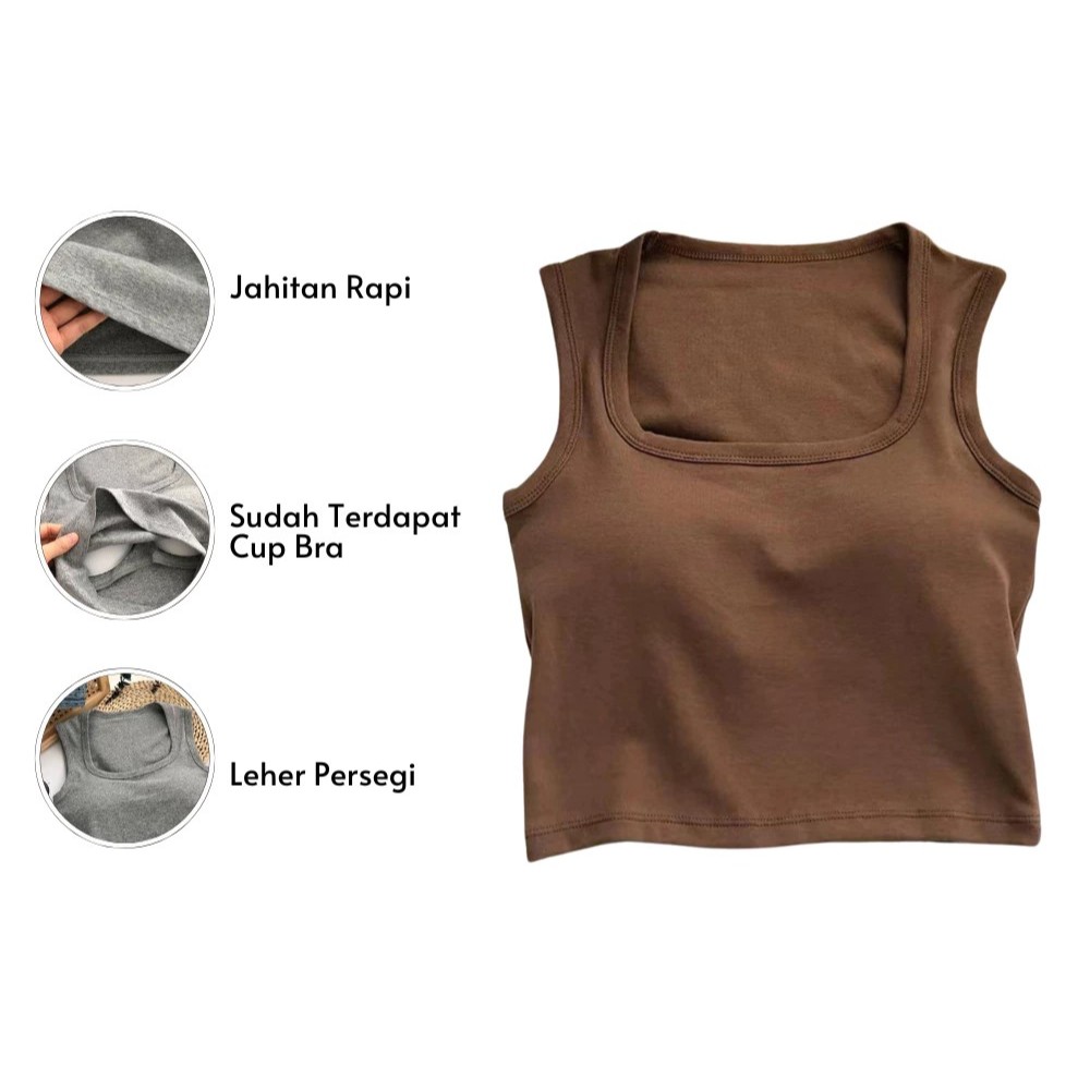 SWAN AA002 Baju Crop Tanktop With Cup Bra