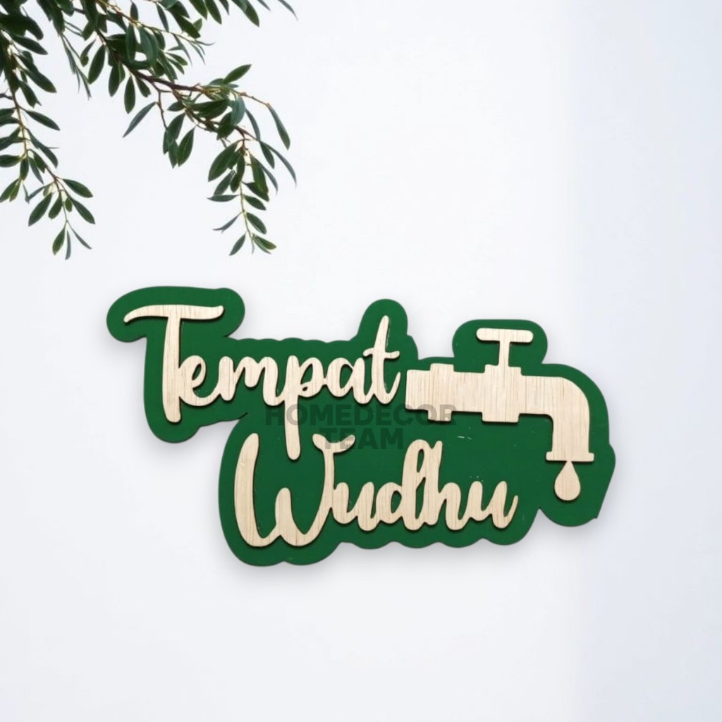 Hiasan Dinding Papan Tempat Wudhu Colour | Lasser Cutting | Homedecoryogya