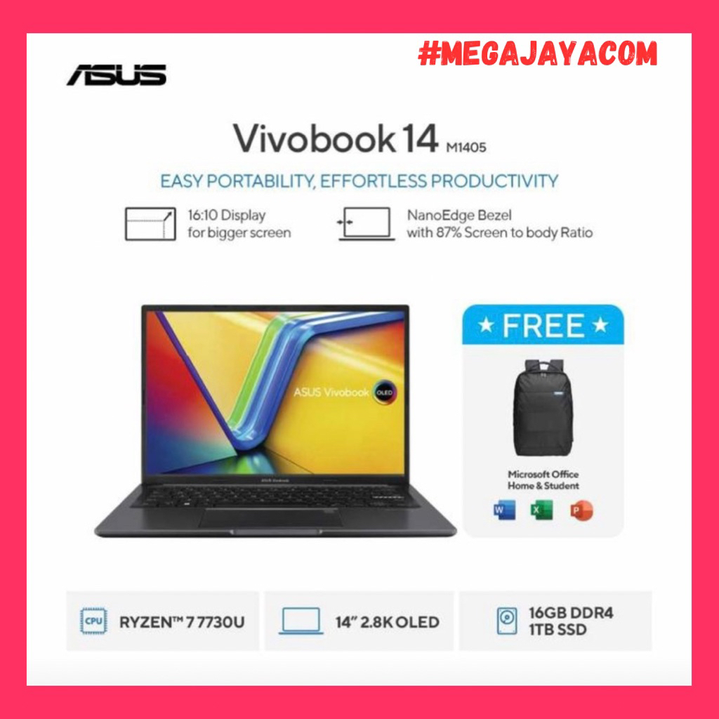 Asus Vivobook 14 M1405YA-OLEDS713 / R7-7730U / AMD RADEON GRAPHICS / 16GB / SSD 1 TB - Silver