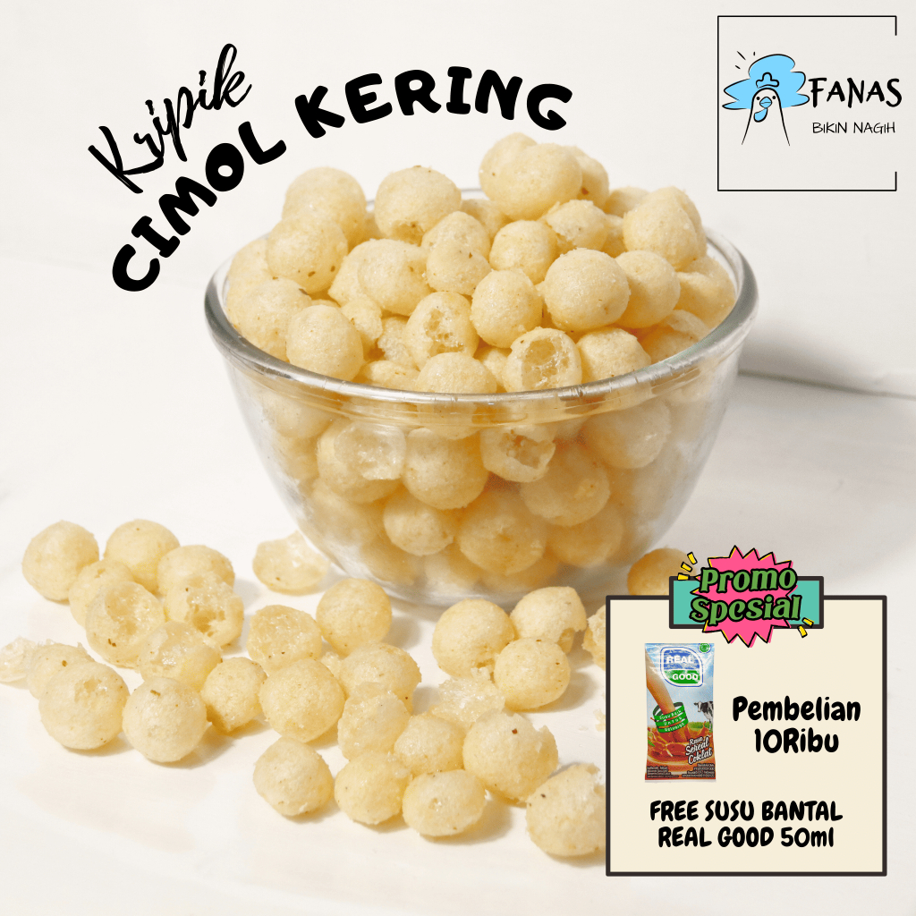 

Kripik Cimol Kering 50gr Rasa & Ori | Keripik Cimol Kering | Snack Cimol Kering | Jajan Cimol Kering | Cimol Krispi | Fanas Snack