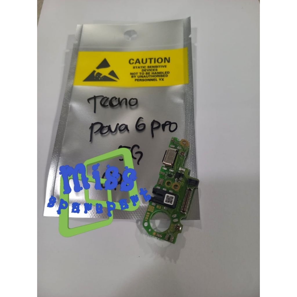 TECNO POVA 6 PRO 5G Flex CON T/C Konektor PCB PAPAN CAS H/F plus MIC flexible Conector Cas Board Han