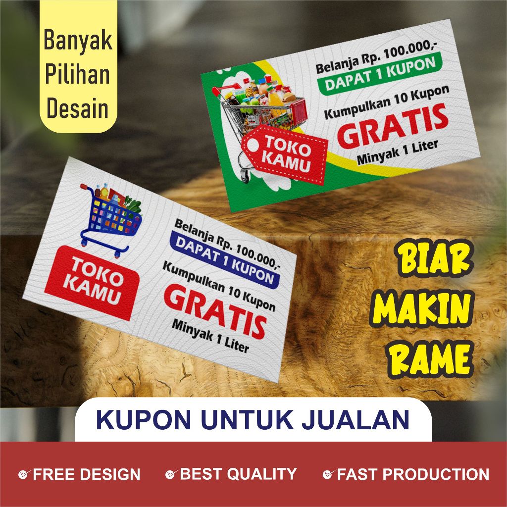 

Kupon toko sembako | cetak Kartu promosi jualan untuk di warung | Loyalty card | kupon custom