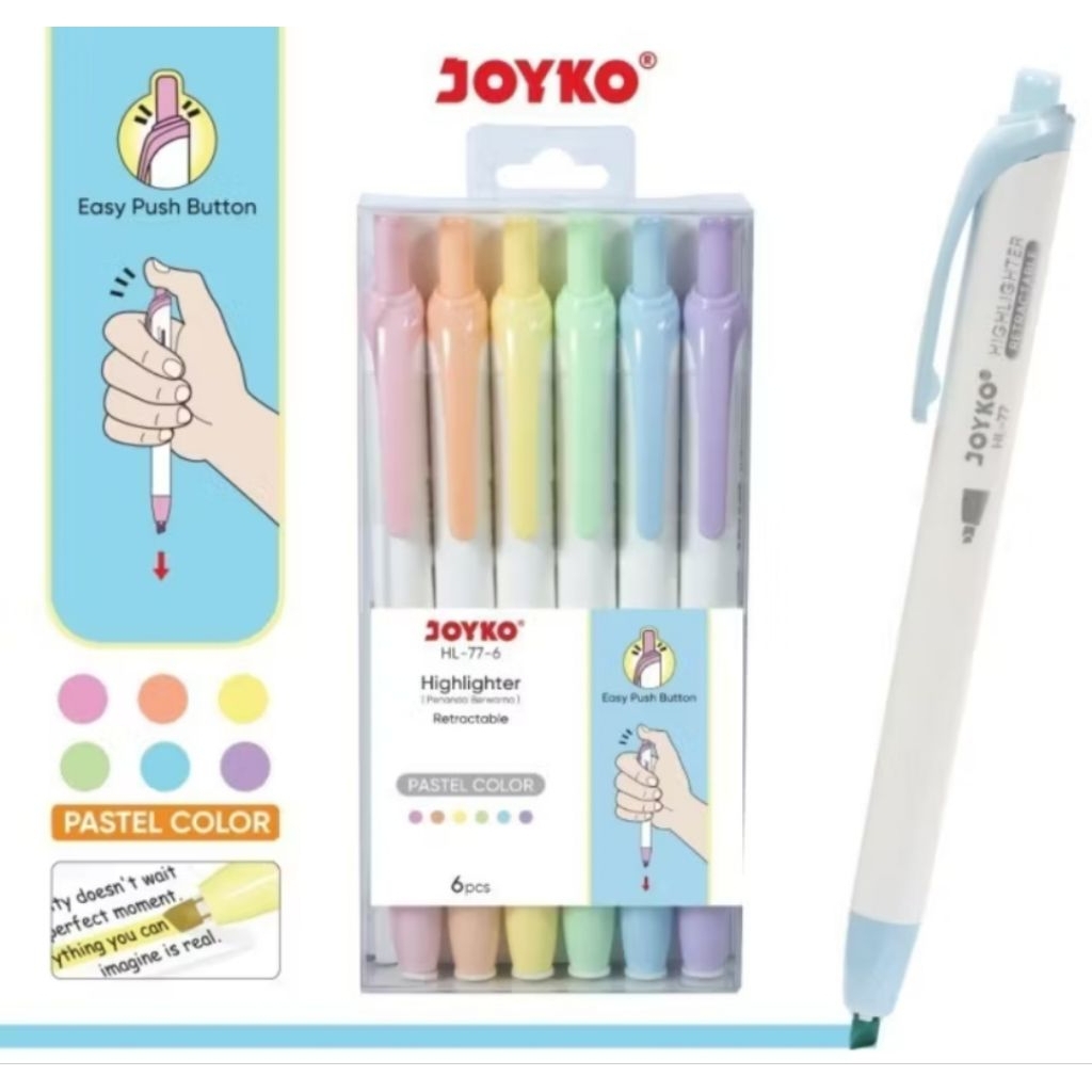 

HIGHLIGHTER/STABILO JOYKO HL-77-6 PASTEL