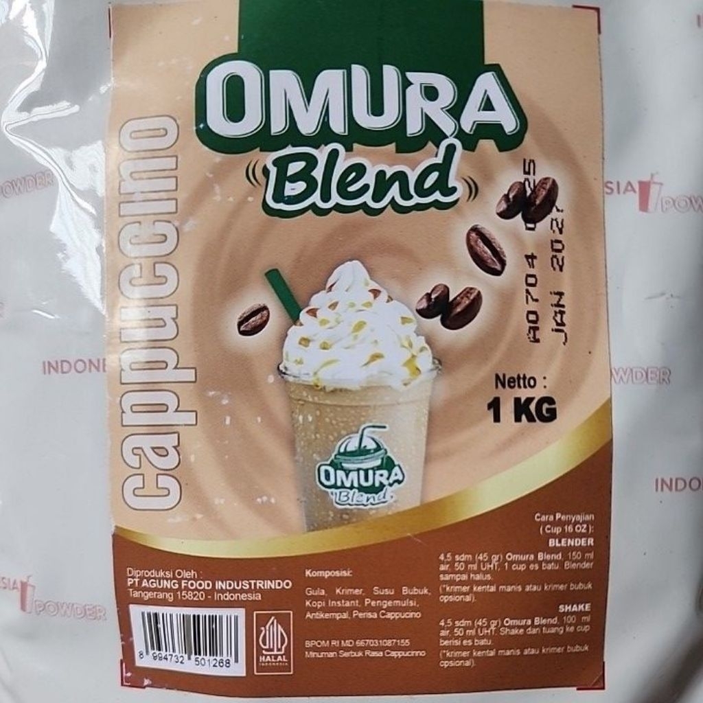 

minuman powder omura blend cappuccino 1KG