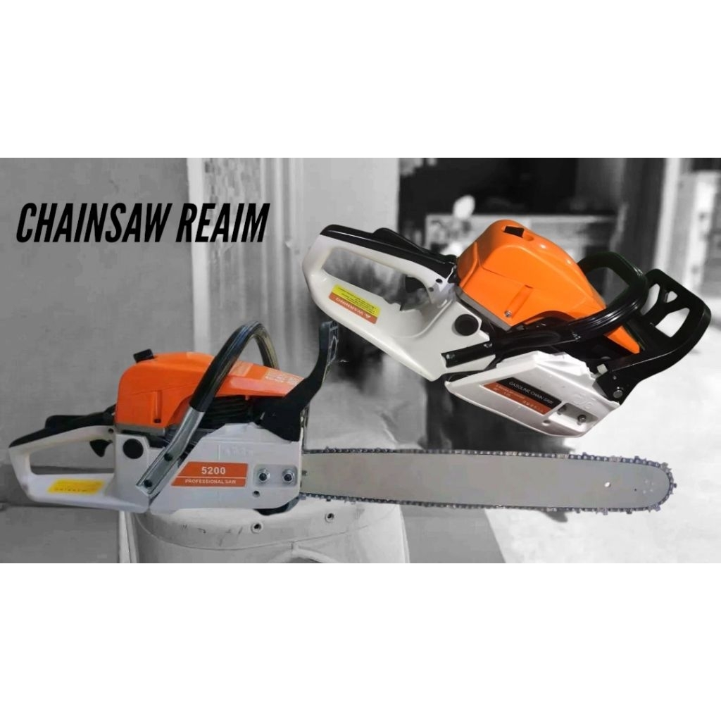 >Star+ REAIM Chainsaw Cordless 20 Inch 52CC senso Gergaji Mesin 2 / 4 Tak Untuk Mesin Potong Kayu Me