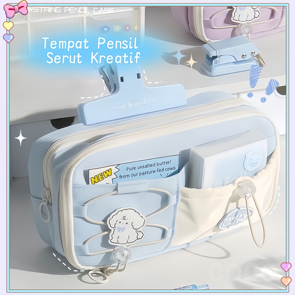 

[COD] 2025 New Kotak Pensil Tali Serut/Lucu Dan Baru tempat pensil/Kapasitas Besar Kotak Pensil/Sederhana Persediaan Kantor