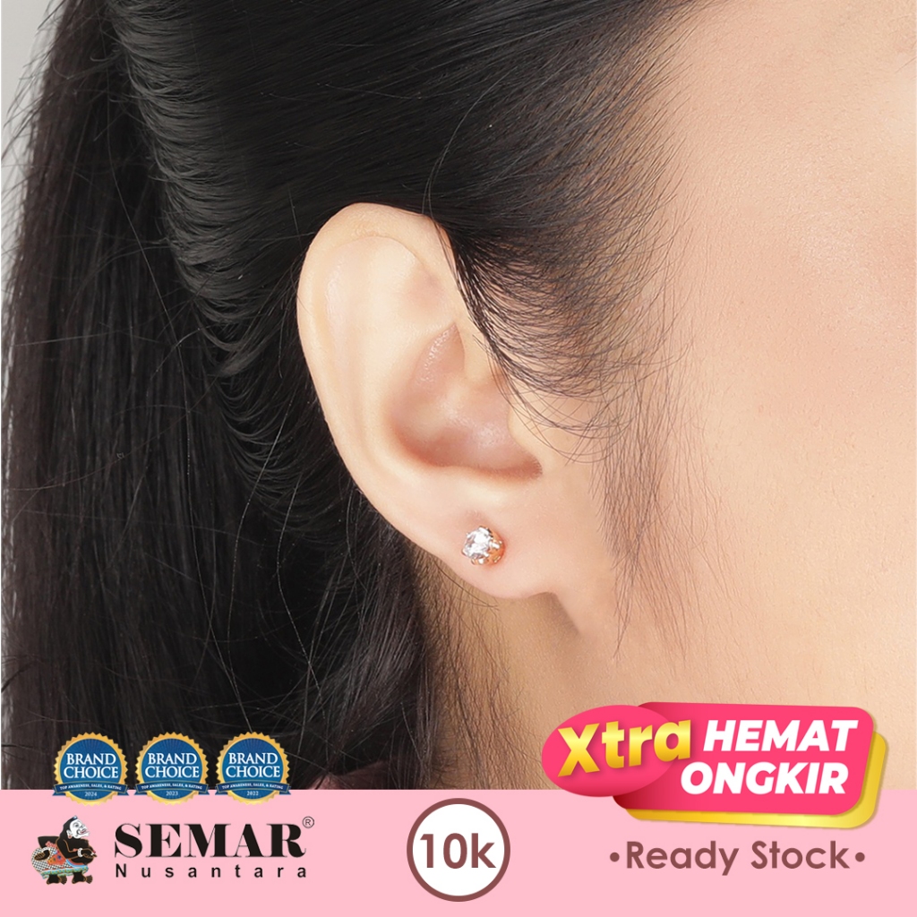 Anting Tindik Emas Solitaire 10K Semar Nusantara