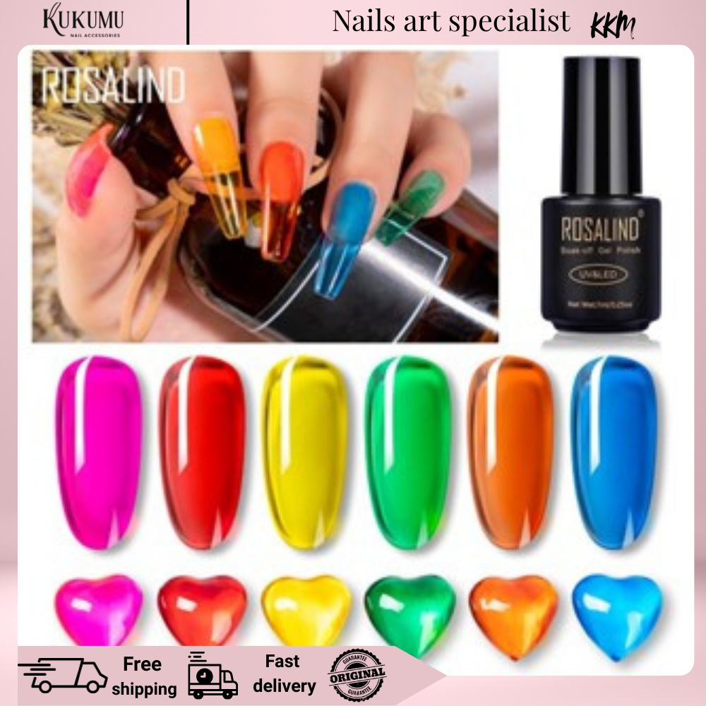 ROSALIND CRYSTAL GLAZE JELLY 7ml KUTEK GEL NEON JELLY SOAK OFF GEL POLISH