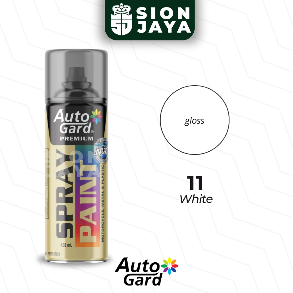 Pilox / Pylox / Cat Semprot Autogard 400ml Putih Gloss/Glossy 11 White