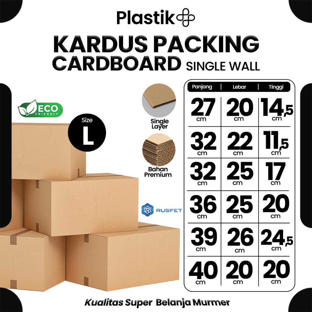 

Kardus Box Packing Dus Varian Ukuran Large Karton Single Layer Coklat Polos Harga Ecer - Rusfet