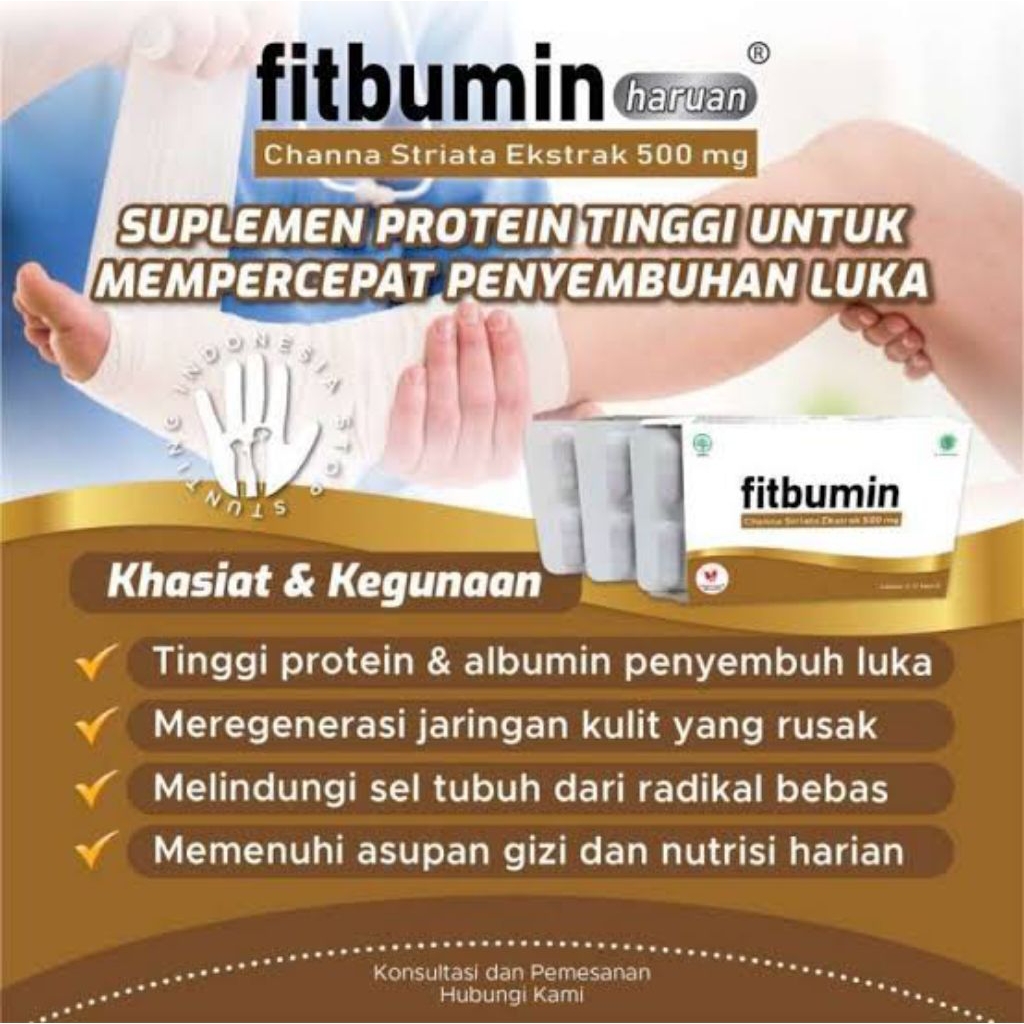 Fitbumin Haruan Suplemen Penyembuh Luka Operasi Multivitamin Imun Albumin Ekstrak Ikan Gabus Blister