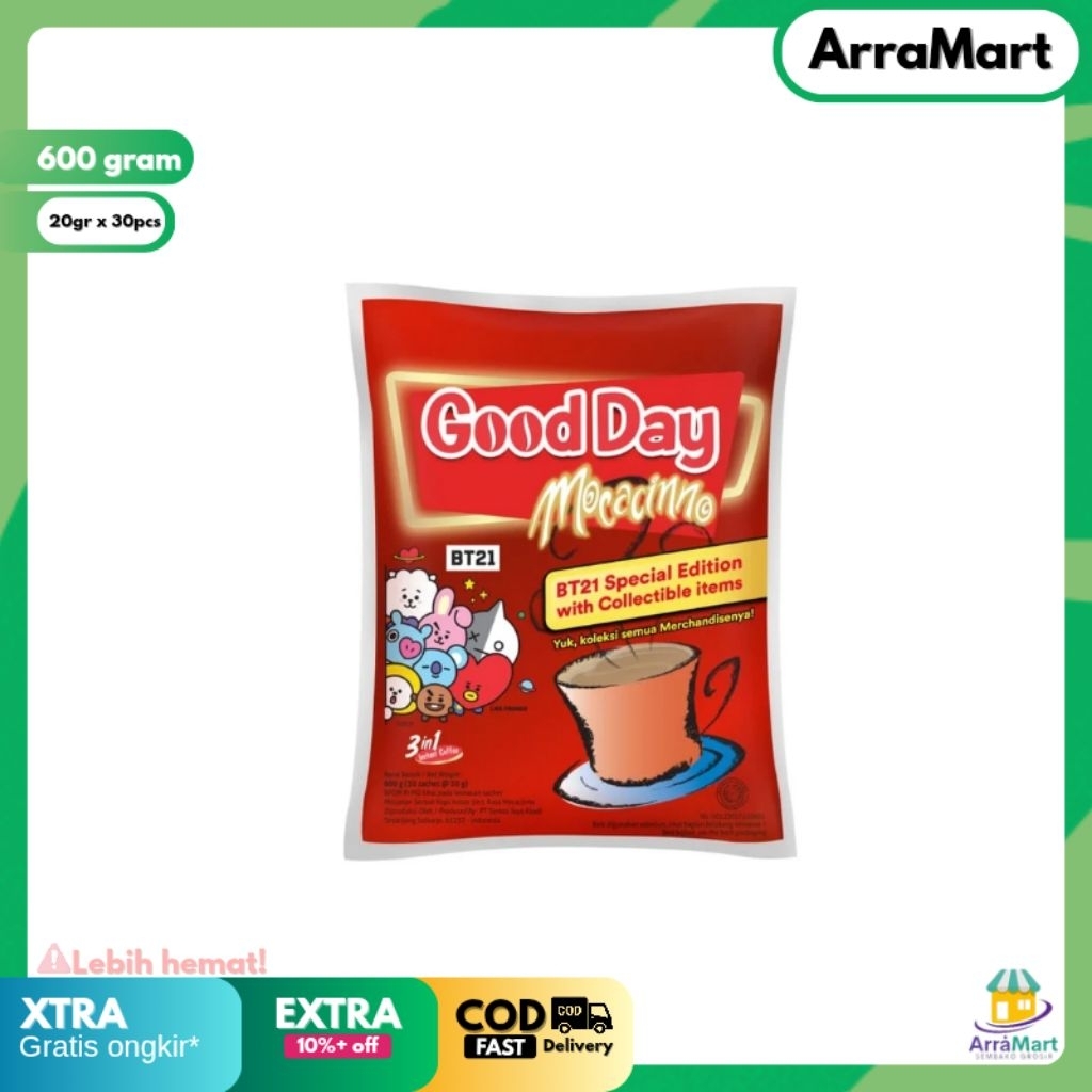 

Good Day Moccacinno 3in1 Kopi Bubuk bag 30 sachets x 20gr 600gram