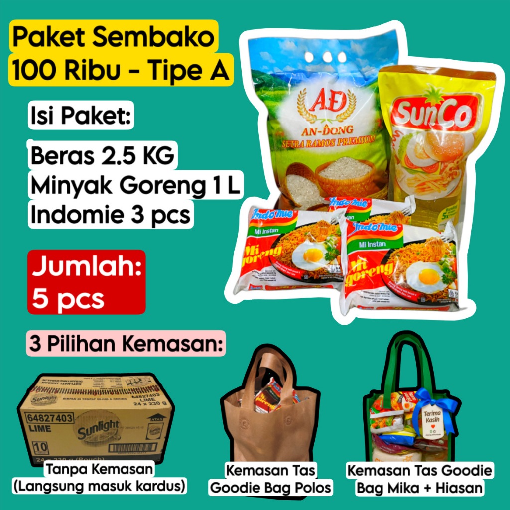 

Paket Sembako Murah Lengkap 100rb Praktis Komplit