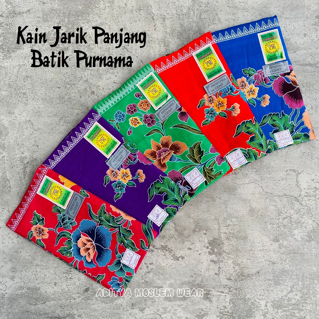 Kain Panjang Batik Purnama PM Cap Cent Samping Kebat Tapih Jarik Motif Maskot