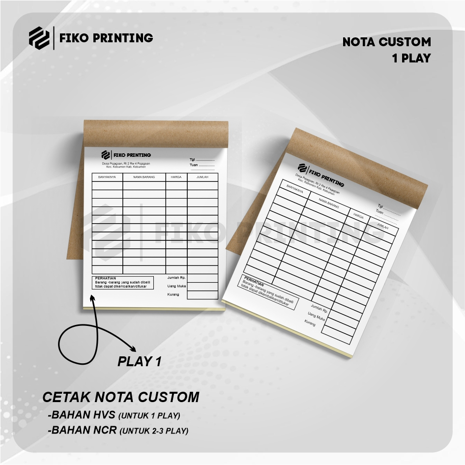 

NOTA CUSTOM UKURAN A6
