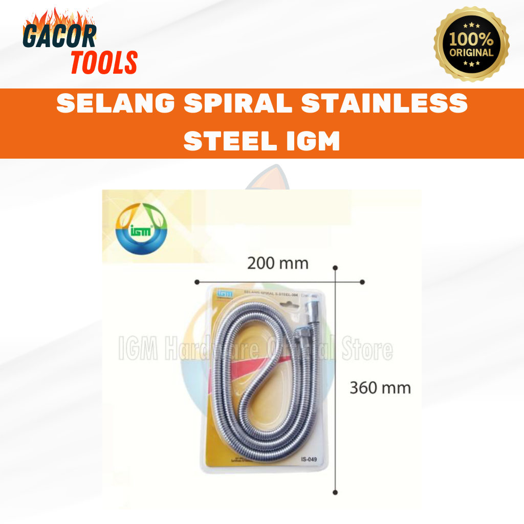 Slang Selang Shower / Selang Spiral Stainless Steel IGM / Selang Fleksibel Stainless IGM / Selang Sh