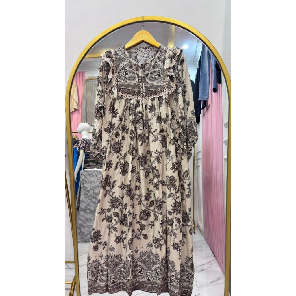 GAMIS RAYON PREMIUM MOTIF BUNGA BESAR