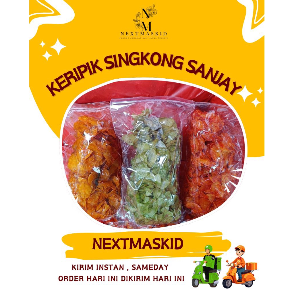 

keripik binjai kripik singkong balado rujak ubay sanjai Camilan Snack Pedas Food
