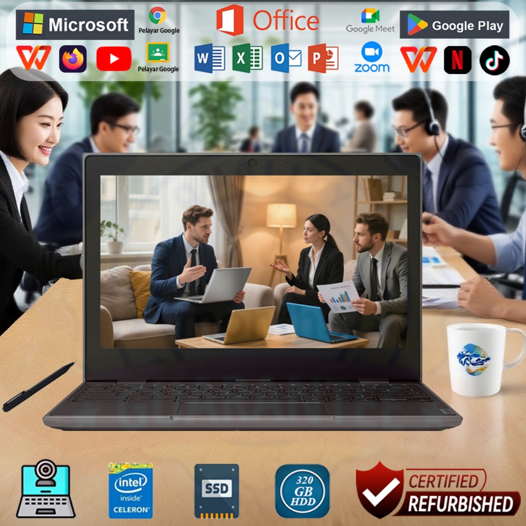 HARGA LAPTOPChromebook Lenovo 100e murah 100 ribu second berkualitas original thinkpad kecil Netbook