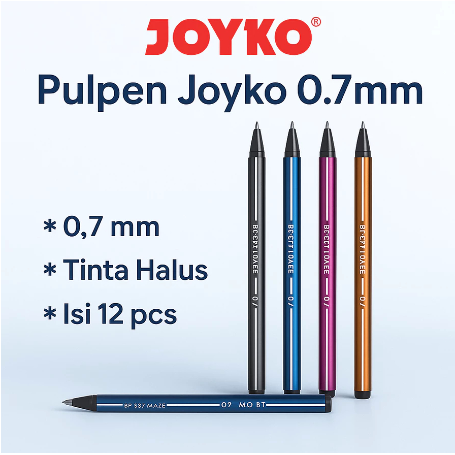 

Pulpen Joyko 1 Pack Isi 12 Pcs 0,7mm Bolpen Pen Alat Tulis Tinta Tebal
