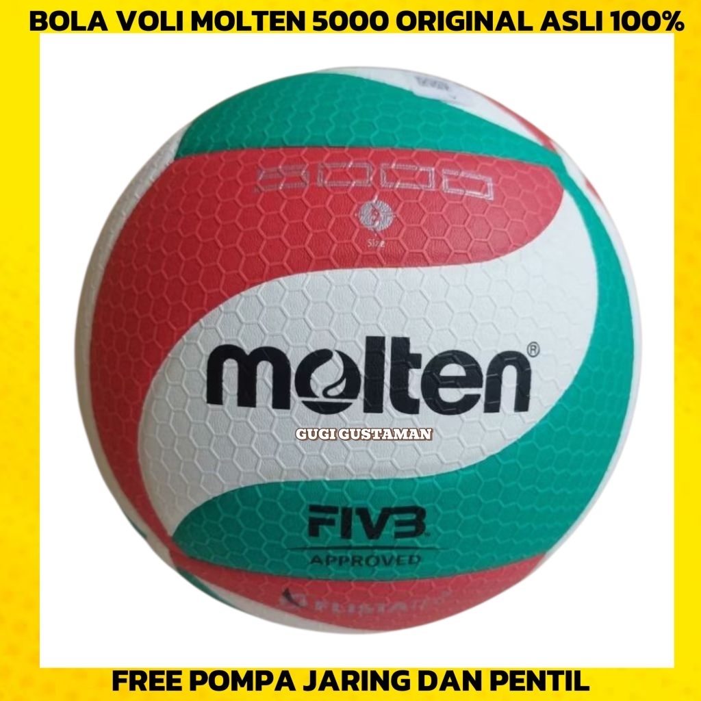 BOLA VOLLY ORIGINAL ASLI 100 % MOLTEN 5000 / BOLA VOLI MOLTENTEN INDOR & OUTDOR - GUGI GUSTAMAN