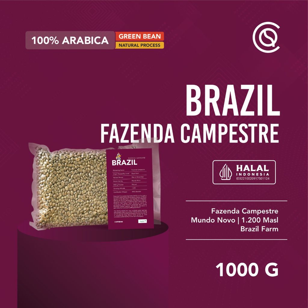 

Biji Kopi Arabika BRAZIL Fazenda Campestre Arabica Green Beans