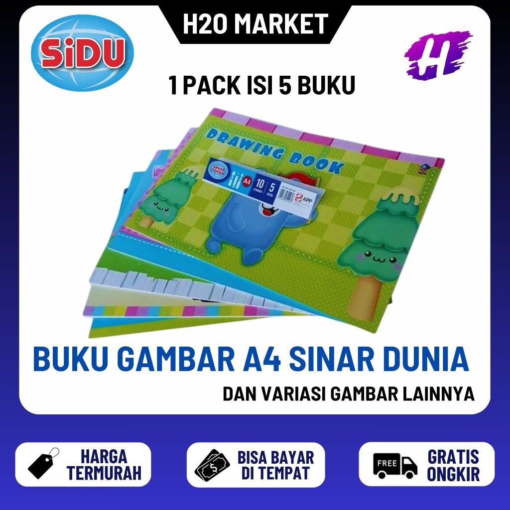

❤️H2O❤️ Buku Gambar / Drawing Book A4 SINAR DUNIA SIDU (1 PAK)