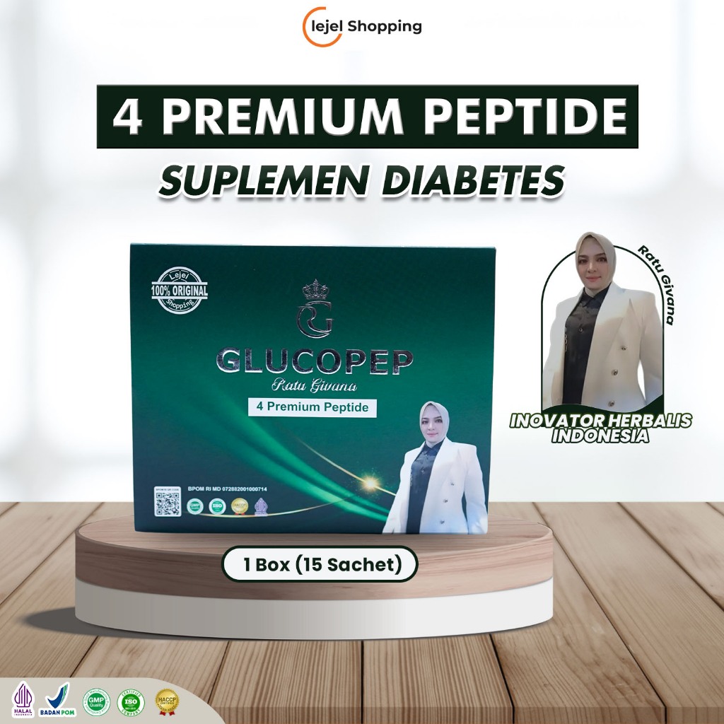 GLUCOPEP+GRAVILIA - Suplemen Diabetes 4 Premium Peptide | Herbal Gula Darah Insulin / Luka Basah