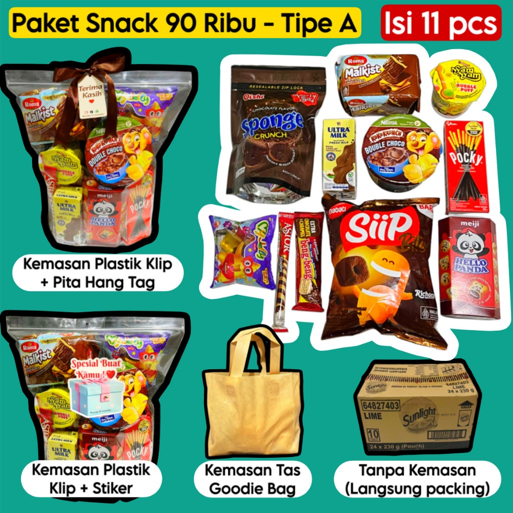 

Paket Snack Lengkap 90rb Praktis Komplit Cemilan