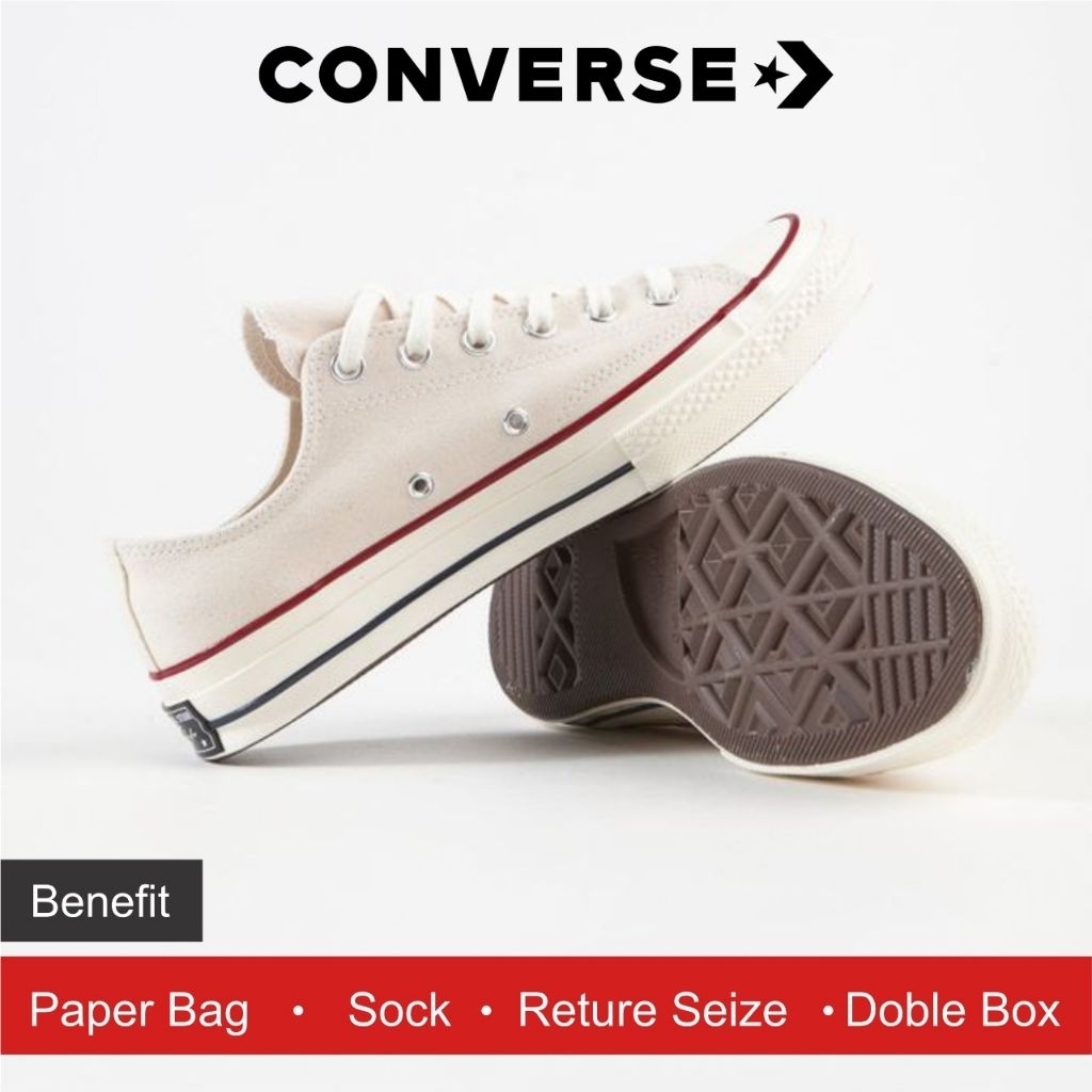 Converse Chuck Tylor 70sS Low Parchment Garnet | Sepatu Cons 70s Parchment | Sepatu Converse Gading 