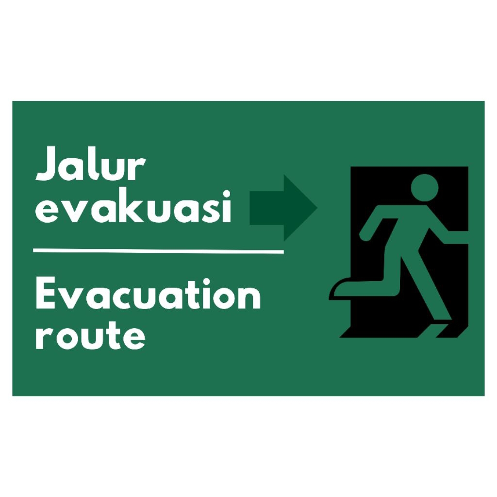 

Stiker jalur evakuasi & jalur keluar termurah full laminasi vinyl