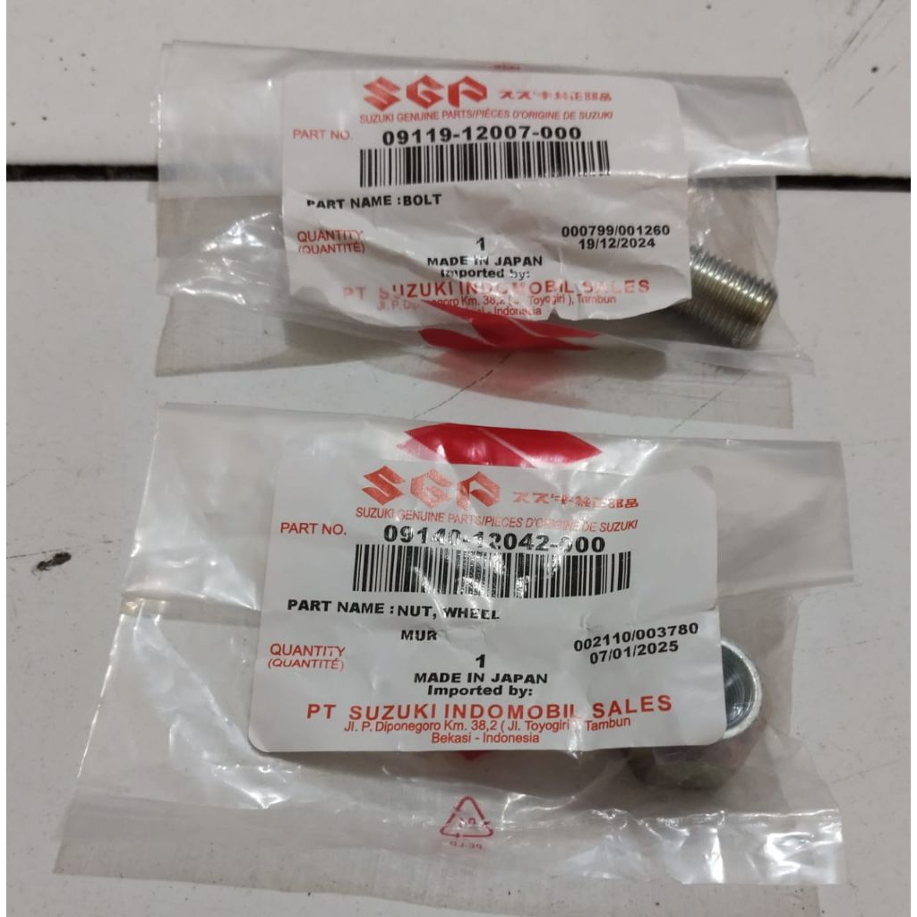 Baut roda & Mur roda depan Suzuki New Carry Futura original Suzuki sgp..
