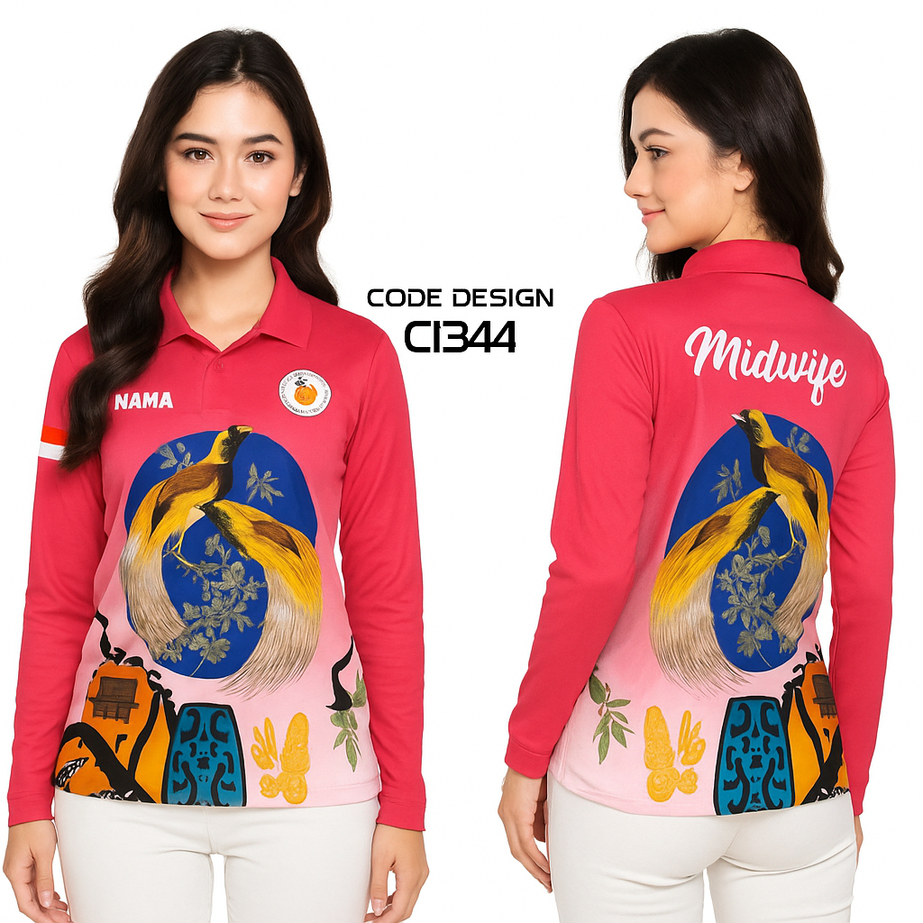 KAOS KERAH POLO BATIK PAPUA/JERSEY KERAH BATIK PAPUA MOTIF CENDRAWASI FULL PRINTING KUALITAS PREMIUM