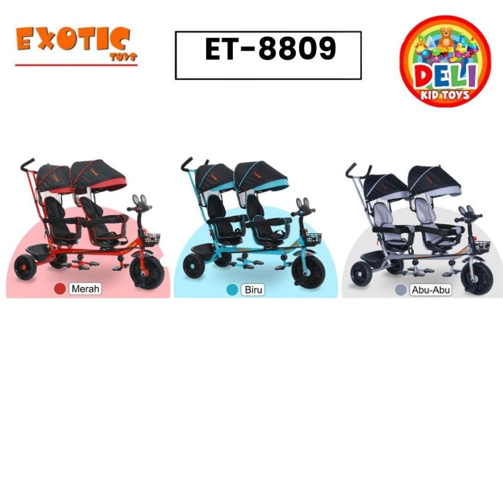 EXOTIC TRICYCLE ET-8809 ( TWINS ) Sepeda Anak