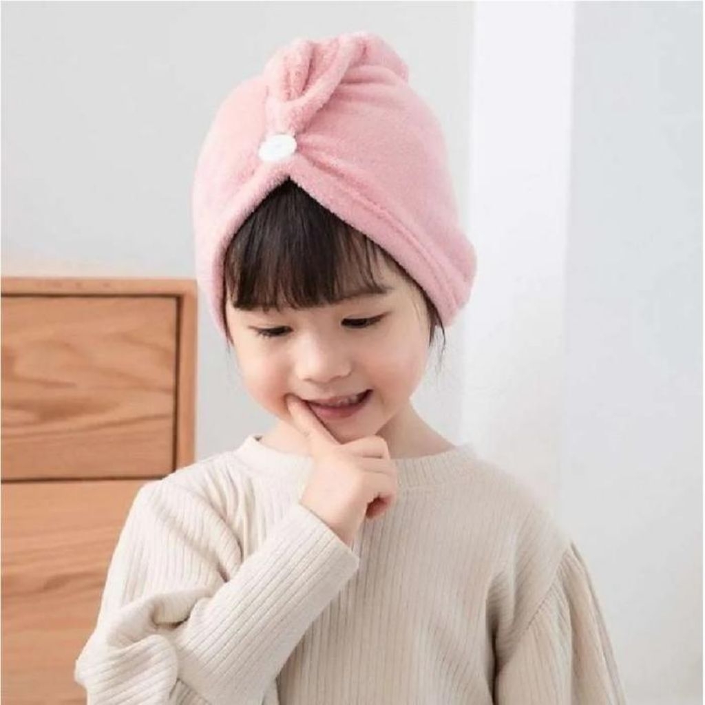 Handuk keramas rambut turban anak keramas
