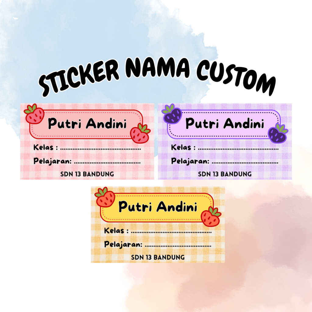 

STICKER NAMA ANAK / Sticker Buku Anak / Sticker Mata Pelajaran / Label Nama / Label Mata Pelajaran / Label Buku Sekolah