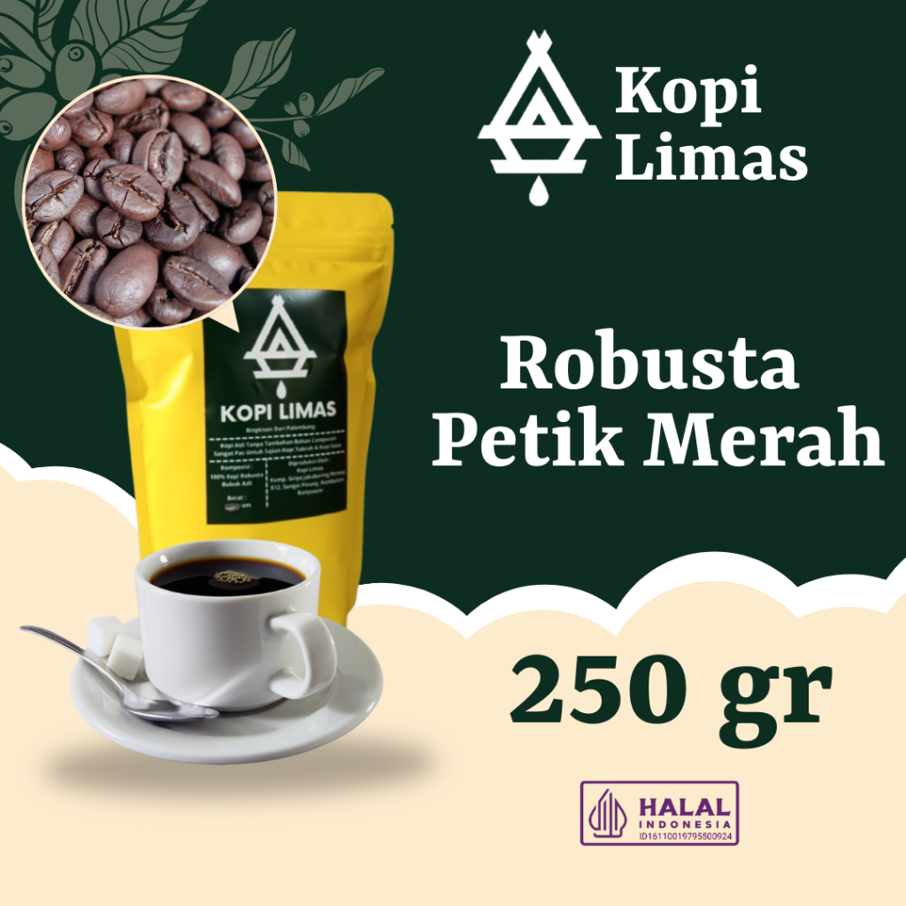 

Kopi Biji Sangrai - Kopi Limas Petik Merah Robusta Pagaralam Medium to Dark - 250 gr