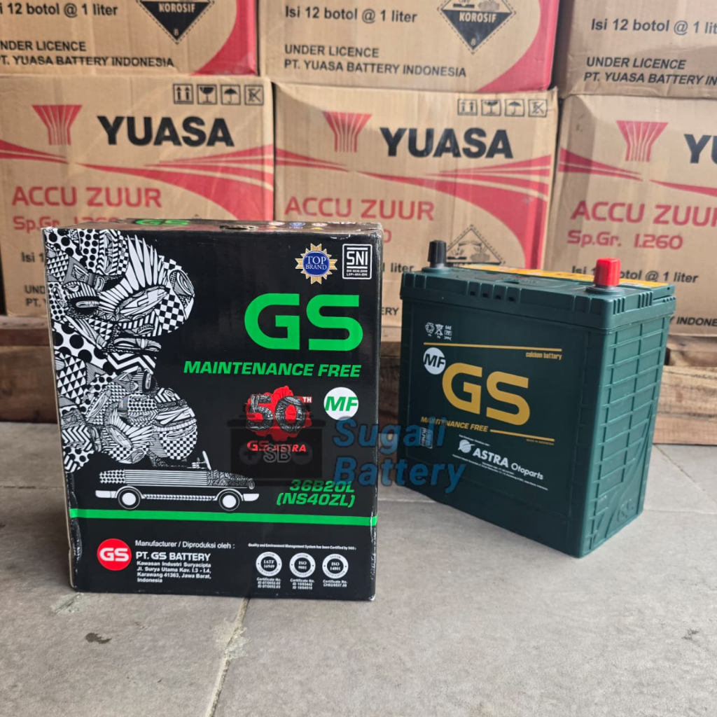 AKI MOBIL KERING GS ASTRA NS40ZL MF AKI KERING 12 VOLT 35AH ORIGINAL GS ASTRA OTOPARTS