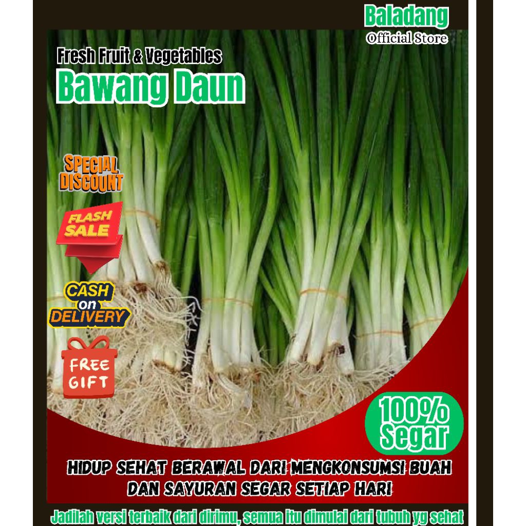 

BOS - Bawang Prei / Daun Bawang 1 Kg Segar Kualitas Export