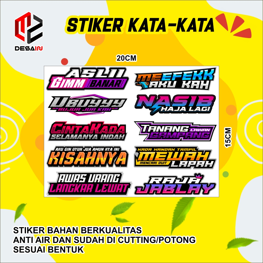 

stiker kata kata menyala cutt