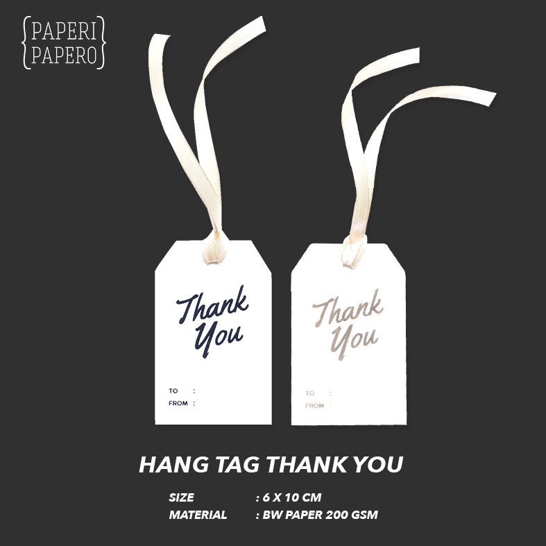 

Premium Tag Thank You (5 x 8 cm) - Hangtag / Kartu / Label Pita Foil Emboss
