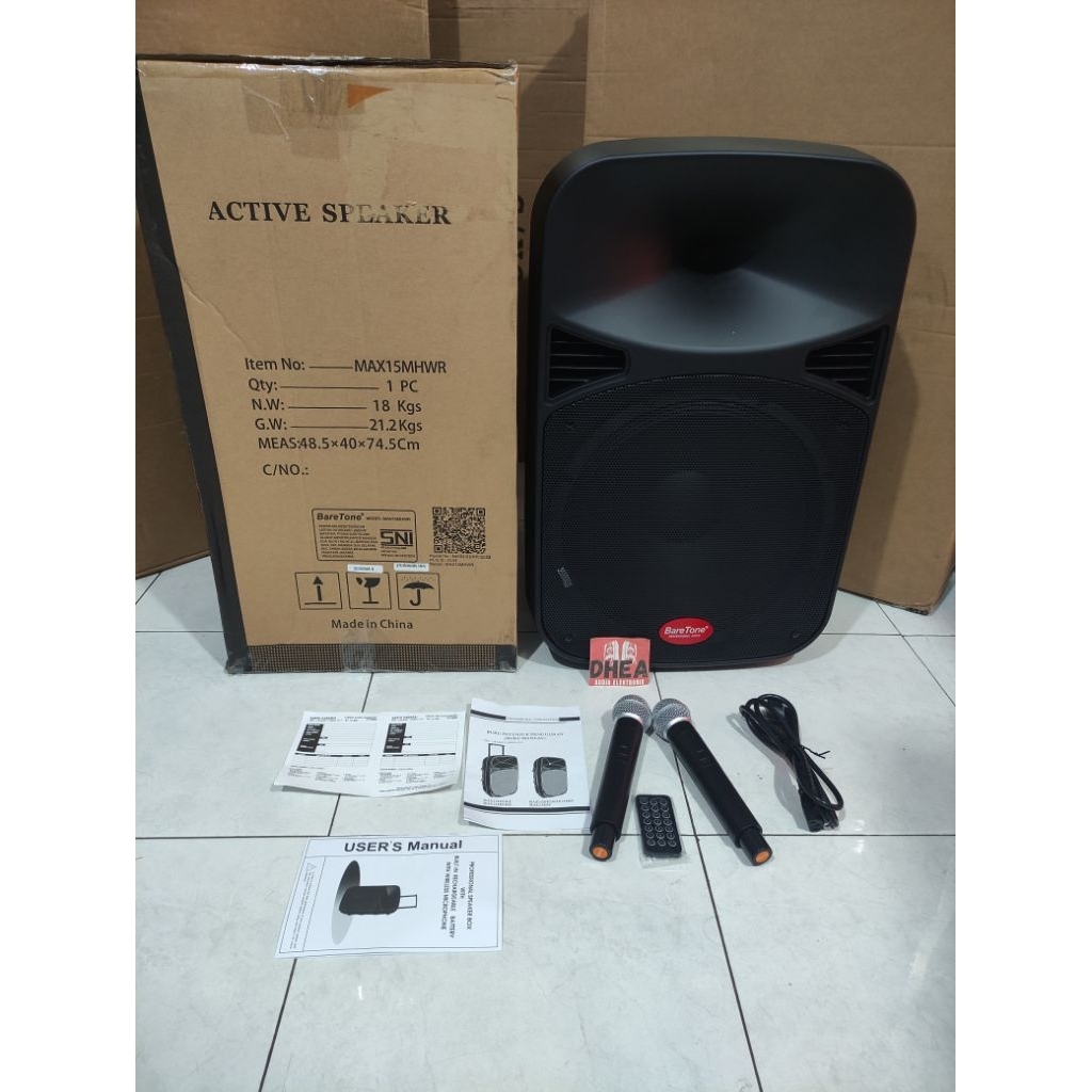 Speaker Aktif Portable Baretone  MAX-15MHWR Wireless Meeting MAX15MHWR Original 15in 15 inch Garansi
