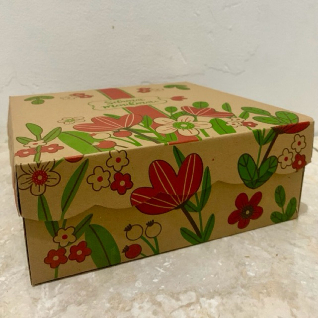 KARDUS NASI/SNACK MOTIF UK 20x20x7 | DUS NASI DUS KUE |